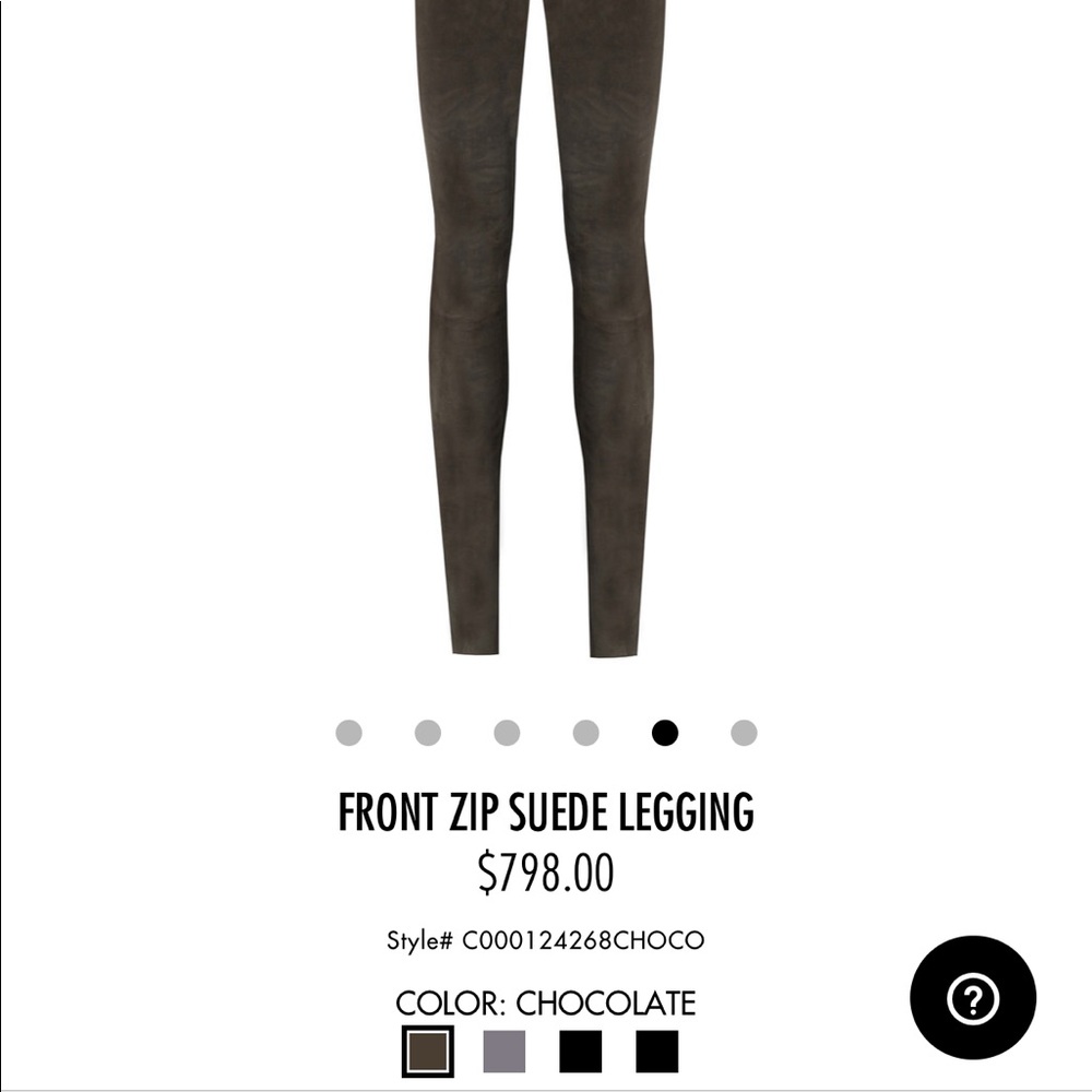 Alice + Olivia Front Zip Suede Leggings